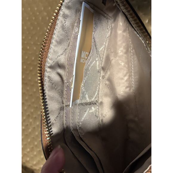 Michael Kors Jet Set Logo Coated Canvas Pouch - Beige - Picture 8 of 9